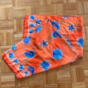 orange and blue sarong 🧡🐟⛵️🐚